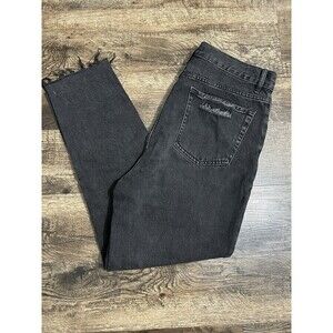 PacSun Women’s Ultra High Rise Slim Jeans‎ Size 30 Black Distressed Button Fly